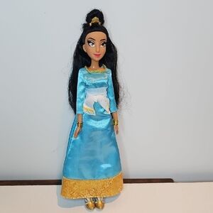 Disney Princess Doll in Blue and Gold Attire